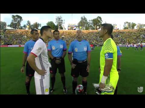 Coin Lands On Its Side During Coin Toss (Colombia vs Paraguay)