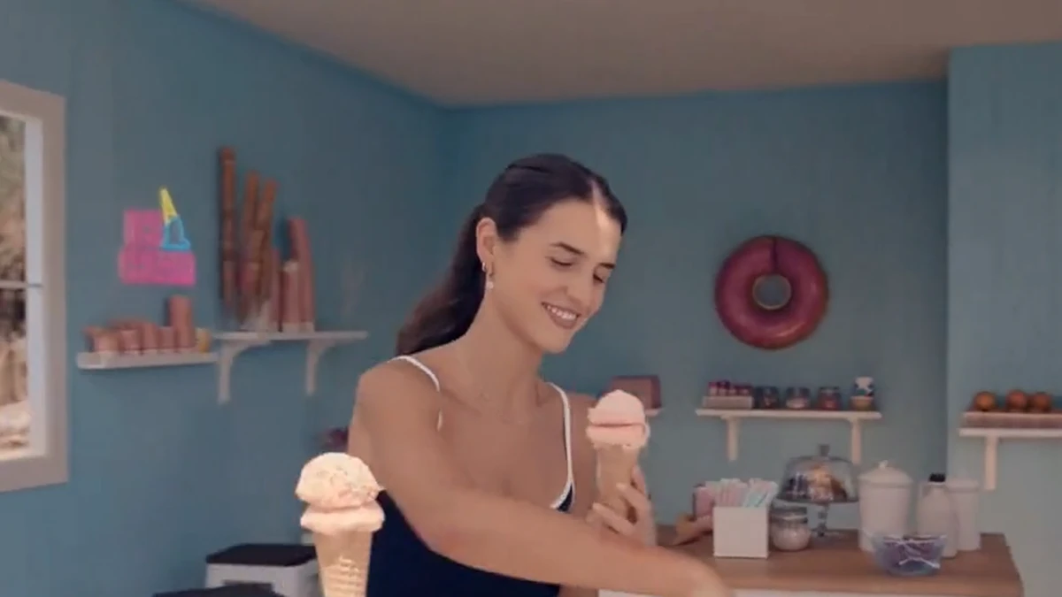 cast skyrizi commercial actress in blue dress Anne Dress Blue main image 1